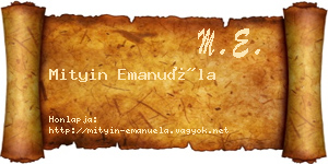 Mityin Emanuéla névjegykártya